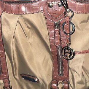🛍 VINTAGE Etienne Aigner Tan Brown Leather Nylon Bag